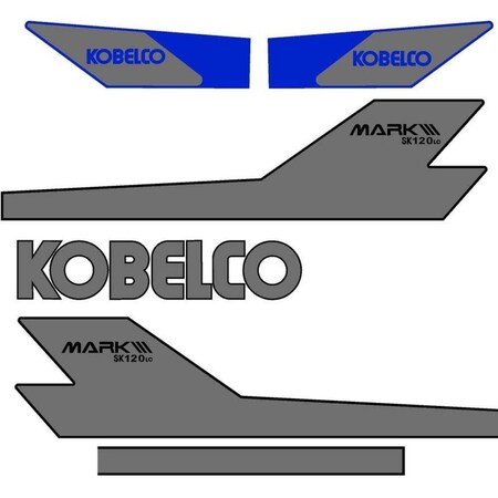 Aftermarket Decal Set with Mark III for Kobelco SK120LC Excavator KBSK120-3DECALSET